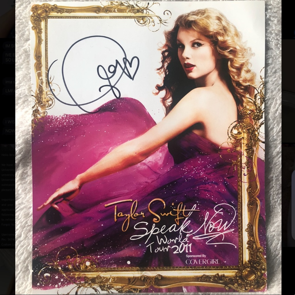 Autographed Taylor swift poster